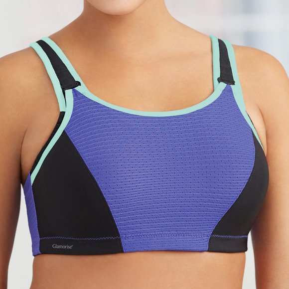 Set of 3! 42D Glamorise SPORT Bra (DOUBLE-LAYER) Wicking (UNDERWIRED) PURPLE NEW - Picture 7 of 15